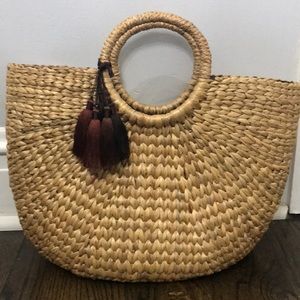 Wicker Hobo Bag